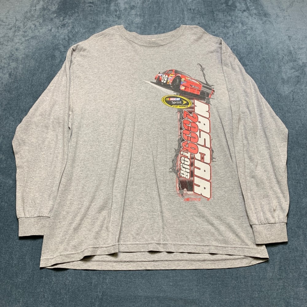 AAA Nascar 2009 Tour Sprint Cup Series T Shirt Mens XL-2XL Gray Long Sleeve